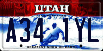 UT license plate A341YL