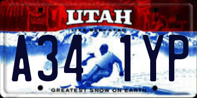UT license plate A341YP