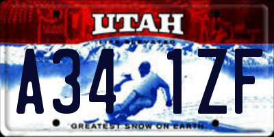 UT license plate A341ZF