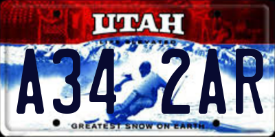 UT license plate A342AR