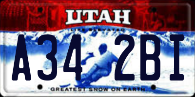 UT license plate A342BI
