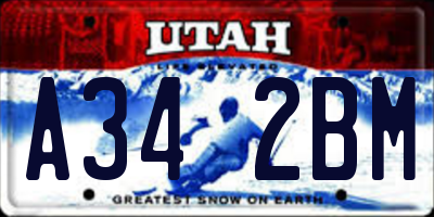 UT license plate A342BM