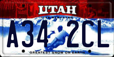 UT license plate A342CL