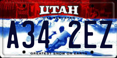 UT license plate A342EZ