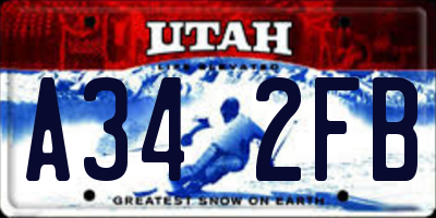 UT license plate A342FB