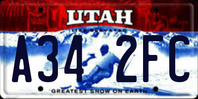 UT license plate A342FC