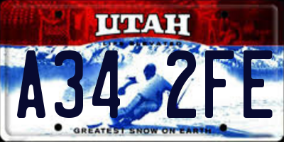 UT license plate A342FE
