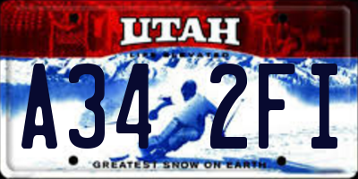 UT license plate A342FI