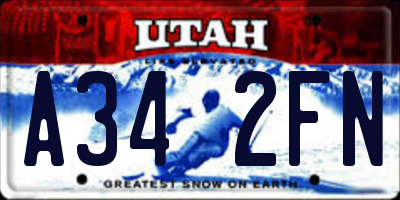 UT license plate A342FN