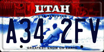 UT license plate A342FV