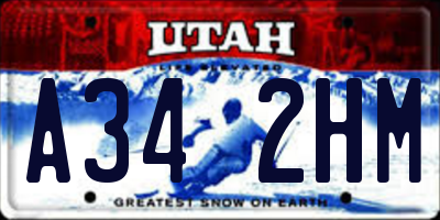 UT license plate A342HM