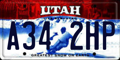 UT license plate A342HP