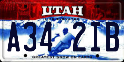 UT license plate A342IB