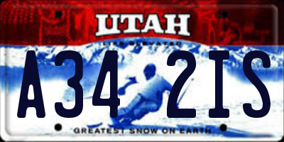 UT license plate A342IS