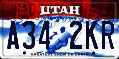 UT license plate A342KR