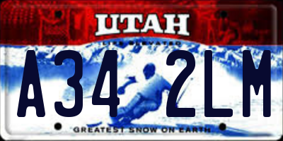 UT license plate A342LM