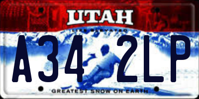 UT license plate A342LP