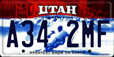 UT license plate A342MF