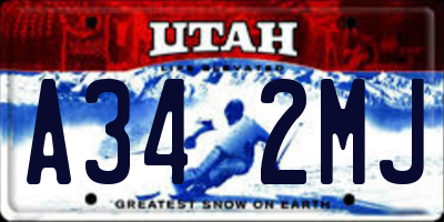 UT license plate A342MJ