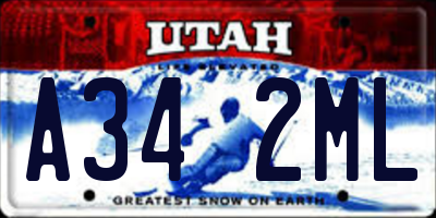 UT license plate A342ML