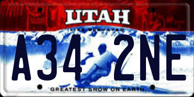 UT license plate A342NE