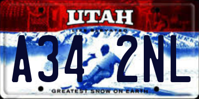 UT license plate A342NL