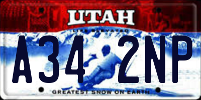 UT license plate A342NP