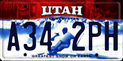 UT license plate A342PH