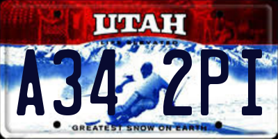 UT license plate A342PI