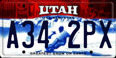 UT license plate A342PX