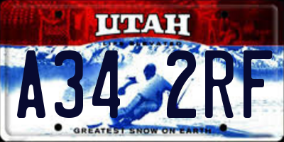 UT license plate A342RF