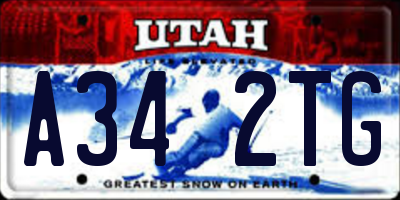 UT license plate A342TG