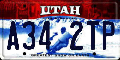 UT license plate A342TP