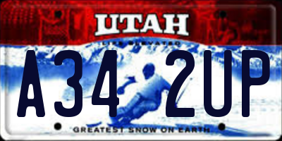 UT license plate A342UP