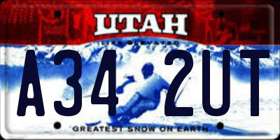 UT license plate A342UT