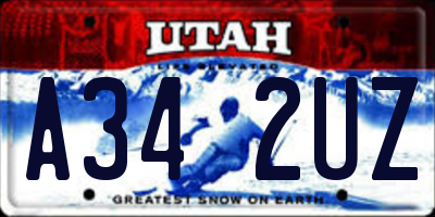 UT license plate A342UZ
