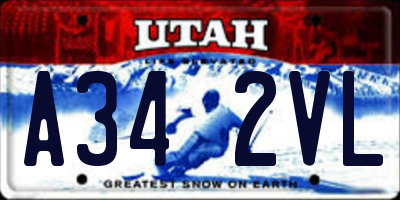UT license plate A342VL