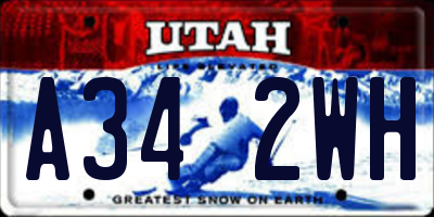 UT license plate A342WH