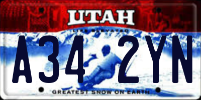 UT license plate A342YN