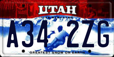 UT license plate A342ZG