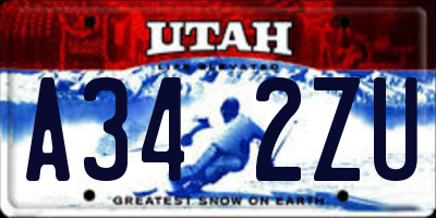 UT license plate A342ZU