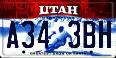 UT license plate A343BH