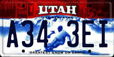 UT license plate A343EI