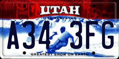 UT license plate A343FG