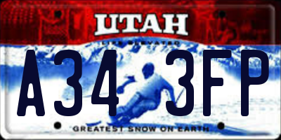 UT license plate A343FP