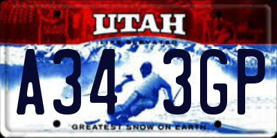 UT license plate A343GP
