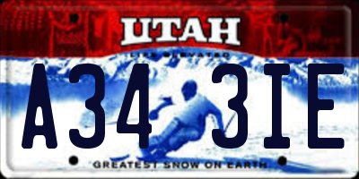 UT license plate A343IE