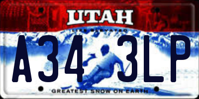 UT license plate A343LP