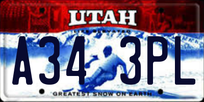 UT license plate A343PL
