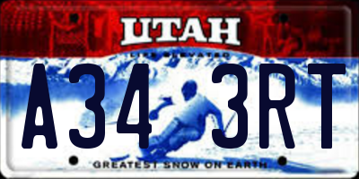 UT license plate A343RT
